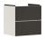 Dulap baza suspendat Hansgrohe Xevolos E cu 2 sertare, 58cm, corp bej mat, front textil gri inchis