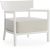 Fotoliu exterior Kartell Cara Mat Outdoor design Philippe Starck & Sergio Schito, cadru alb mat, perne alb