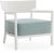 Fotoliu exterior Kartell Cara Mat Outdoor design Philippe Starck & Sergio Schito, cadru alb mat, perne verde salvie