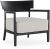 Fotoliu exterior Kartell Cara Mat Outdoor design Philippe Starck & Sergio Schito, cadru negru mat, perne alb