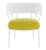Fotoliu Kartell A.I. Lounge design Philippe Starck, cadru alb, perna Boucle Yellow