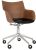 Scaun birou Kartell Q/Wood design Philippe Stark, baza crom, Dark Wood