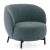 Fotoliu Kartell Lunam design Patricia Urquiola, tapiterie Curly petrol