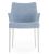 Scaun Kartell Eleganza Nia design Philippe Starck, cadru alb, tapiterie Melange Light Blue