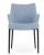 Scaun Kartell Eleganza Nia design Philippe Starck, cadru negru, tapiterie Melange Light Blue