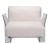 Fotoliu Kartell Pop Outdoor design Piero Lissoni & Carlo Tamborini, cadru transparent, perne Ikon White