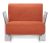 Fotoliu Kartell Pop Outdoor design Piero Lissoni & Carlo Tamborini, cadru transparent, perne Ikon Arancio