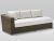 Canapea modulara exterior Point Heritage cu 3 locuri, brat dreapta, structura aluminiu, cadru maro, textil alb G1 22