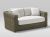 Canapea exterior Point Heritage cu 2 locuri, structura aluminiu, cadru maro, textil alb G1 22