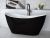 Cada freestanding Besco Viya Black & White 160x70cm, negru-alb, ventil click-clack cu top cleaning auriu