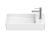 Lavoar asimetric Roca Tura Compact 55x27.5cm, orientare dreapta, fara orificiu preaplin, alb