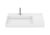 Lavoar asimetric Roca Tura 80x43cm, orientare stanga, fara orificiu preaplin, alb