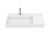 Lavoar asimetric Roca Tura 80x43cm, orientare stanga, fara orificiu preaplin, alb mat