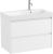 Set mobilier Roca Ona cu dulap baza cu doua sertare 80cm si lavoar asimetric orientare dreapta, alb mat