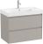 Set mobilier Roca Ona cu dulap baza cu doua sertare 80cm si lavoar, gri mat