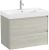 Set mobilier Roca Ona cu dulap baza cu doua sertare 80cm si lavoar, stejar alb