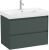 Set mobilier Roca Ona cu dulap baza cu doua sertare 80cm si lavoar, verde mat