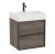 Set mobilier Roca Inspira cu lavoar si dulap baza cu doua sertare, 60cm, maro magnolia