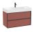 Set mobilier Roca Inspira cu lavoar si dulap baza cu doua sertare, 100cm, rosu terracota
