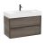 Set mobilier Roca Inspira cu lavoar si dulap baza cu doua sertare, 100cm, maro magnolia