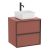 Dulap baza Roca Inspira pentru lavoare pe blat, doua sertare, 60cm, rosu terracota