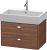 Dulap baza suspendat Duravit Brioso 684x442mm, cu doua sertare, nuc inchis decor, manere crom