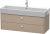 Dulap baza suspendat Duravit Brioso 1184x442mm, cu doua sertare, linen décor, manere crom