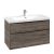 Dulap baza suspendat Villeroy & Boch Subway 3.0 973x576x478 mm cu doua sertare, Stone Oak, maner Volcano Black