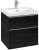 Dulap baza suspendat Villeroy & Boch Subway 3.0 572x576x478 mm cu doua sertare, Black Oak, maner aluminiu