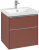 Dulap baza suspendat Villeroy & Boch Subway 3.0 572x576x478 mm cu doua sertare, Wine Red, maner aluminiu