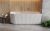 Cada freestanding Besco Denaya 150x75cm, montare pe colt, orientare dreapta, exterior canelat, sifon click-clack cu ornamente albe, alb lucios