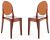 Set 2 scaune Kartell Victoria Ghost design Philippe Starck, maro transparent