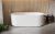 Cada freestanding Besco Giuliana 170x80cm, exterior canelat, sifon click-clack cu ornamente albe, alb lucios