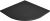Cadita dus semirotunda slim Radaway Kyntos A 80x80x3cm, marmura, negru