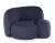 Fotoliu Kartell Aaland, design Patricia Urquiola, orientare stanga, tapiterie boucle strech, albastru