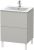 Dulap baza pe pardoseala Duravit L-Cube cu doua sertare, 62cm, gri beton mat