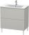Dulap baza pe pardoseala Duravit L-Cube cu doua sertare, 82cm, gri beton mat