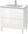 Dulap baza pe pardoseala Duravit L-Cube cu doua sertare, 82cm, alb lucios