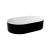 Lavoar tip bol Besco Lova Black & White 34x53x13cm, mineral DuraBe, negru-alb lucios