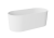 Cada ovala freestanding Besco Lova Matt 160x74cm, mineral DuraBe, ventil click-clack crom, alb mat