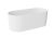 Cada ovala freestanding Besco Lova Matt 160x74cm, mineral DuraBe, ventil click-clack cu top cleaning alb, alb mat