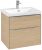 Dulap baza suspendat Villeroy & Boch Subway 3.0 622x576x478 mm cu doua sertare, Nordic Oak, maner aluminiu