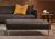 Ottoman Gamma Dandy Tuxedo 130x55cm, piele Burt F611, HandMade in Italy