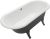 Cada freestanding Villeroy & Boch Hommage 177x77cm, ventil cu capac si preaplin crom, Pure Black, interior Stone White