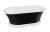 Cada ovala freestanding Besco Ziva Black & White Matt 160x75cm, ventil click-clack cu top cleaning auriu, negru mat, interior alb lucios