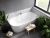 Cada de colt freestanding Besco Zoya 150x75cm, orientare dreapta