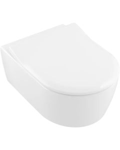 Set vas WC suspendat Villeroy & Boch Avento DirectFlush Ceramic Plus si capac slim cu inchidere lenta, alb Alpin