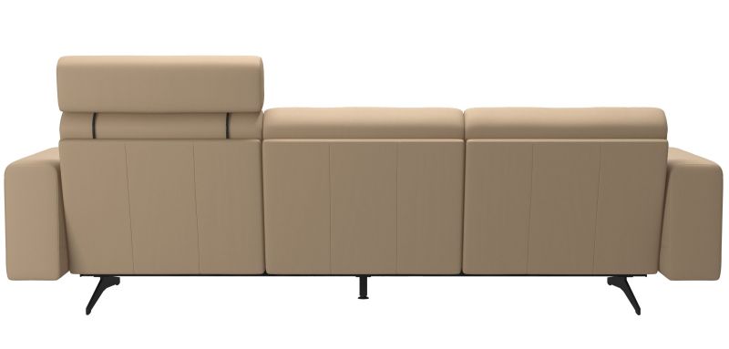 Canapea cu 3 locuri Stressless Stella, 1 tetiera, brate joase S1, picioare negru mat, tapiterie piele Paloma Beige