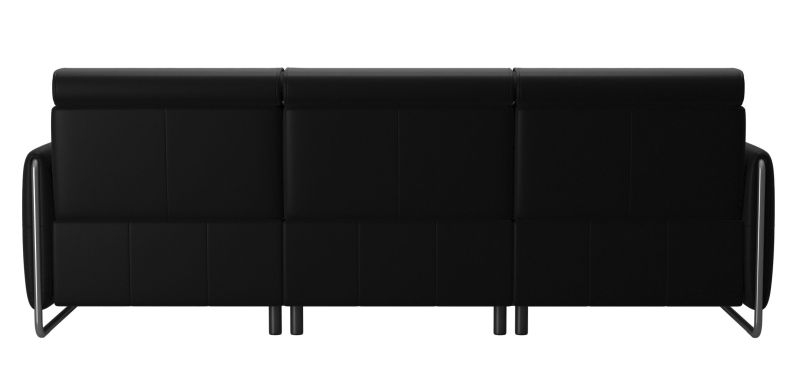 Canapea cu 3 locuri Stressless Emily Arm Steel, reclinere laterale, brate crom, tapiterie piele Batick Black