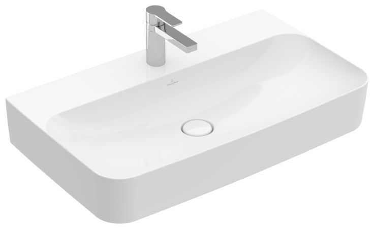 Lavoar Villeroy & Boch Finion 80x47cm, finisat suplimentar, alb